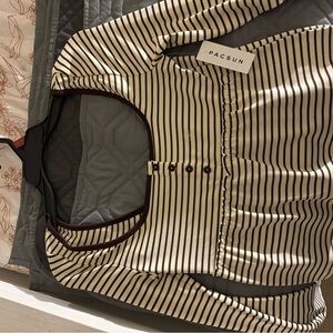 PacSun Brown and Cream Striped Top